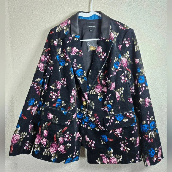 Lane Bryant Women’s Black Floral Suede Blazer In Size 16 - Picture 7 of 8